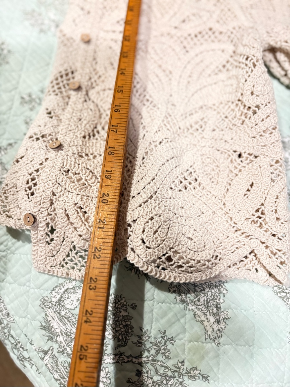 Cream Crochet Openwork Sweater Top - Picture 8 of 13